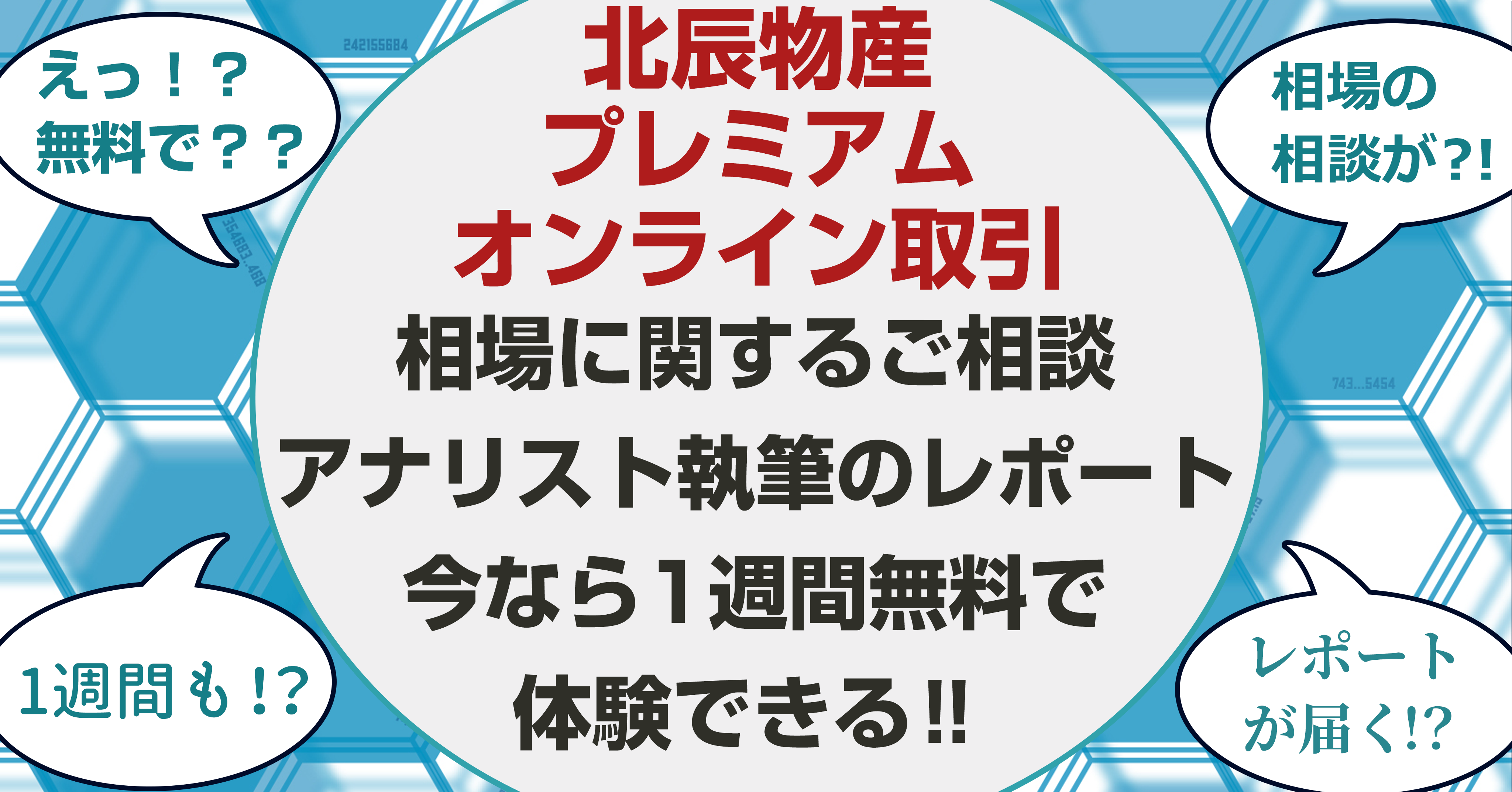 プレミアムオンライン取引 一週間お試しサービス | 北辰物産株式会社